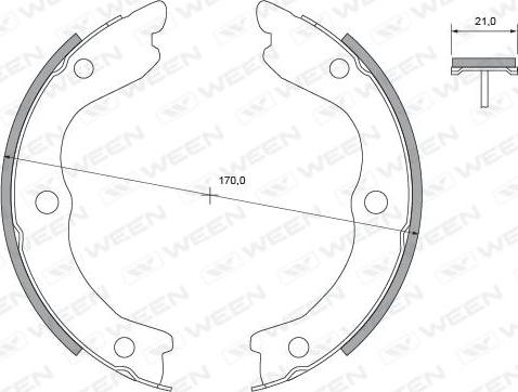 Ween 152-2481 - Комплект тормозов, ручник, парковка avtokuzovplus.com.ua