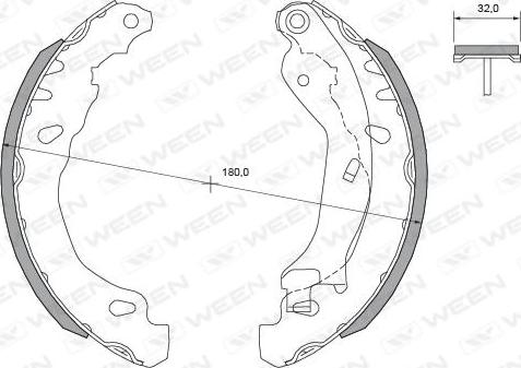 Ween 152-2482 - Комплект гальм, барабанний механізм autocars.com.ua