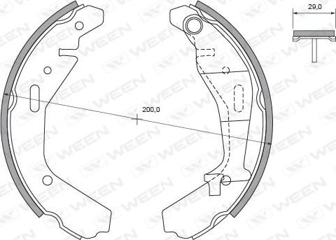 Ween 152-2488 - Комплект гальм, барабанний механізм autocars.com.ua