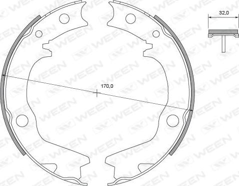 Ween 152-2489 - Комплект тормозов, ручник, парковка avtokuzovplus.com.ua