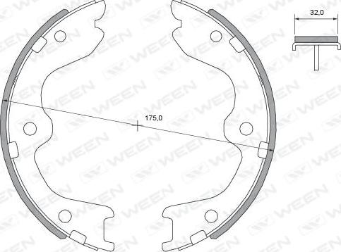 Ween 152-2492 - Комплект тормозов, ручник, парковка autodnr.net