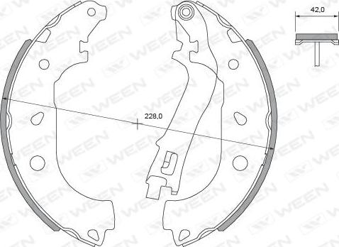 Ween 152-2494 - Комплект гальм, барабанний механізм autocars.com.ua