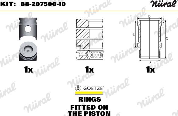 Wilmink Group WG1176284 - Ремонтний комплект, поршень / гільза циліндра autocars.com.ua