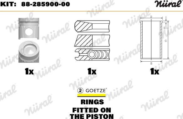 Wilmink Group WG1176306 - Ремонтный комплект, поршень / гильза цилиндра autodnr.net