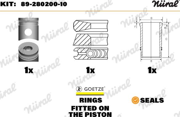 Wilmink Group WG1176447 - Ремонтний комплект, поршень / гільза циліндра autocars.com.ua