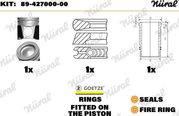 Wilmink Group WG1176497 - Ремонтний комплект, поршень / гільза циліндра autocars.com.ua