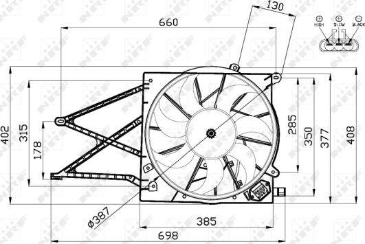 Wilmink Group WG1720533 - Вентилятор, охолодження двигуна autocars.com.ua