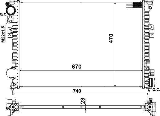 Wilmink Group WG1723586 - Радіатор, охолодження двигуна autocars.com.ua