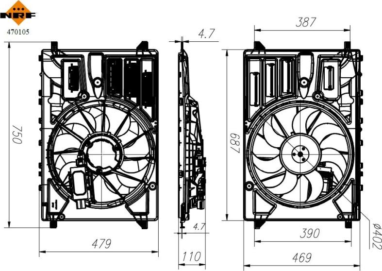 Wilmink Group WG2330436 - Вентилятор, охолодження двигуна autocars.com.ua
