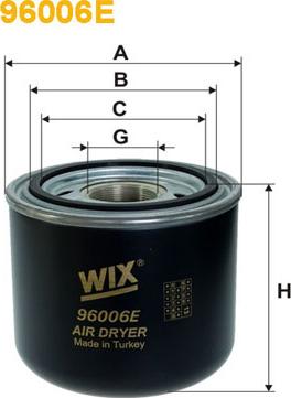 WIX Filters 96006E - Патрон осушувача повітря, пневматична система autocars.com.ua