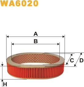 WIX Filters WA6020 - Повітряний фільтр autocars.com.ua