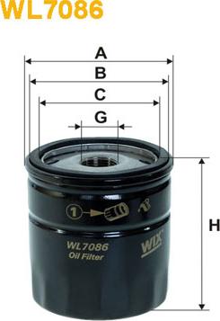 WIX Filters WL7086 - Фильтр масляный двигателя CITROEN WL7086-OP540-1 пр-во WIX-Filtron autocars.com.ua