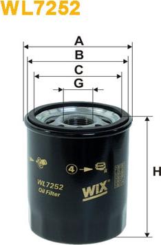 WIX Filters WL7252 - Фильтр масляный двигателя FIAT PUNTO WL7252-OP545-2 пр-во WIX-Filtron autocars.com.ua