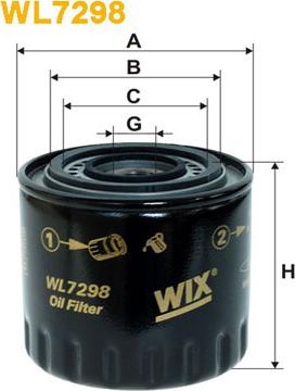 WIX Filters WL7298 - Фильтр масляный двигателя WL7298-OP594-2 пр-во WIX-Filtron autocars.com.ua