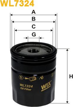 WIX Filters WL7324 - Масляный фильтр avtokuzovplus.com.ua