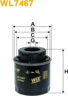 WIX Filters WL7467 - Фильтр масляный двигателя AUDI. VW. SKODA пр-во WIX-Filtron autocars.com.ua