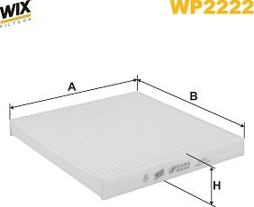 WIX Filters WP2222 - Фільтр, повітря у внутрішній простір autocars.com.ua