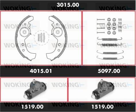 Woking 3015.00 - Комплект тормозных колодок, барабанные autodnr.net