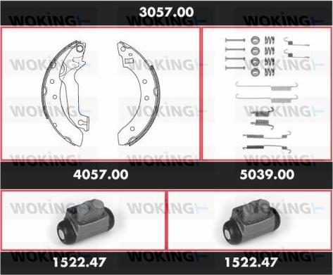 Woking 3057.00 - Комплект тормозных колодок, барабанные avtokuzovplus.com.ua