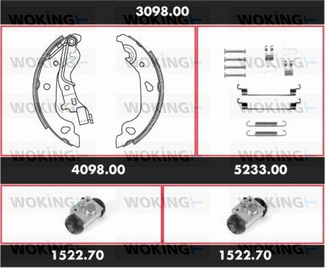 Woking 3098.00 - Комплект тормозных колодок, барабанные avtokuzovplus.com.ua