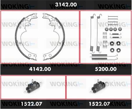 Woking 3142.00 - Комплект тормозных колодок, барабанные avtokuzovplus.com.ua