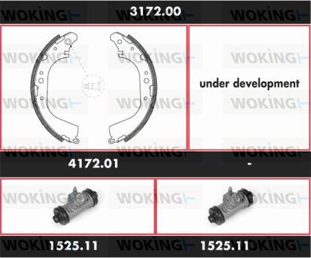 Woking 3172.00 - Комплект тормозных колодок, барабанные avtokuzovplus.com.ua