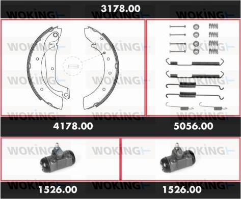 Woking 3178.00 - Комплект гальм, барабанний механізм autocars.com.ua