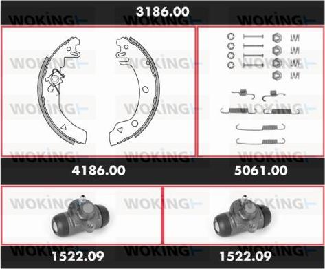 Woking 3186.00 - Комплект тормозных колодок, барабанные avtokuzovplus.com.ua