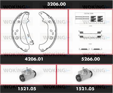 Woking 3206.00 - Комплект тормозных колодок, барабанные avtokuzovplus.com.ua