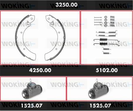 Woking 3250.00 - Комплект тормозных колодок, барабанные autodnr.net