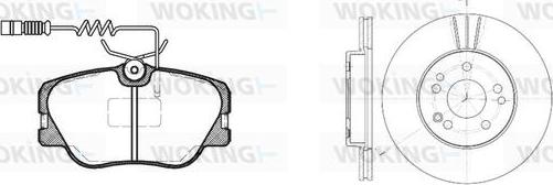 Woking 80893.00 - Комплект гальм, дисковий гальмівний механізм autocars.com.ua