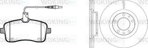 Woking 810023.00 - Комплект гальм, дисковий гальмівний механізм autocars.com.ua