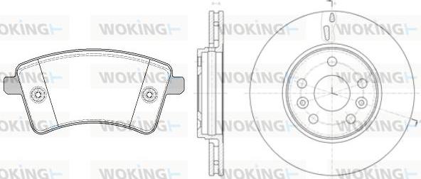Woking 812513.00 - Комплект гальм, дисковий гальмівний механізм autocars.com.ua