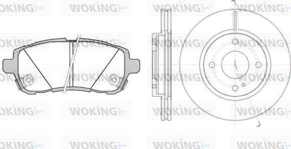 Woking 813813.00 - Комплект гальм, дисковий гальмівний механізм autocars.com.ua