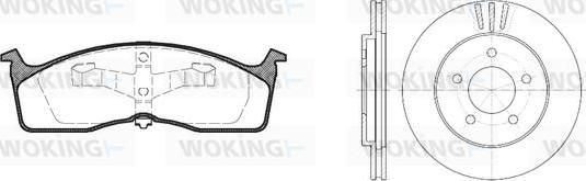 Woking 87103.00 - Комплект гальм, дисковий гальмівний механізм autocars.com.ua