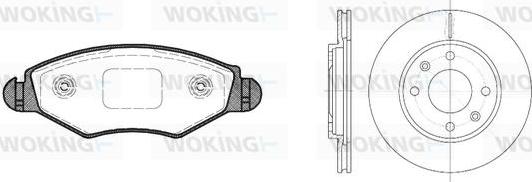 Woking 87433.03 - Комплект гальм, дисковий гальмівний механізм autocars.com.ua