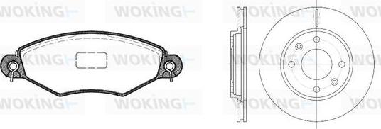 Woking 87433.07 - Комплект гальм, дисковий гальмівний механізм autocars.com.ua