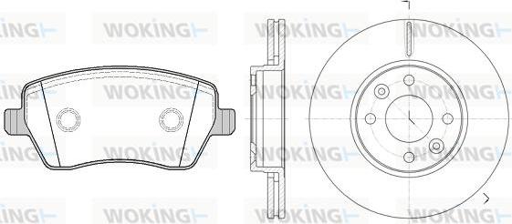 Woking 88873.01 - Комплект гальм, дисковий гальмівний механізм autocars.com.ua