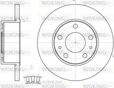 Woking D61202.00 - Тормозной диск avtokuzovplus.com.ua