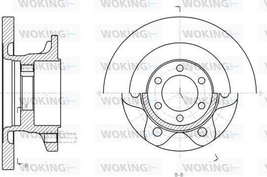 Woking D61308.00 - Гальмівний диск autocars.com.ua