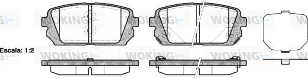 Woking P12033.02 - Колодки тормозные дисковые Hyundai ix35. Kia Carens III - задн P12033.02 WOKIN autocars.com.ua