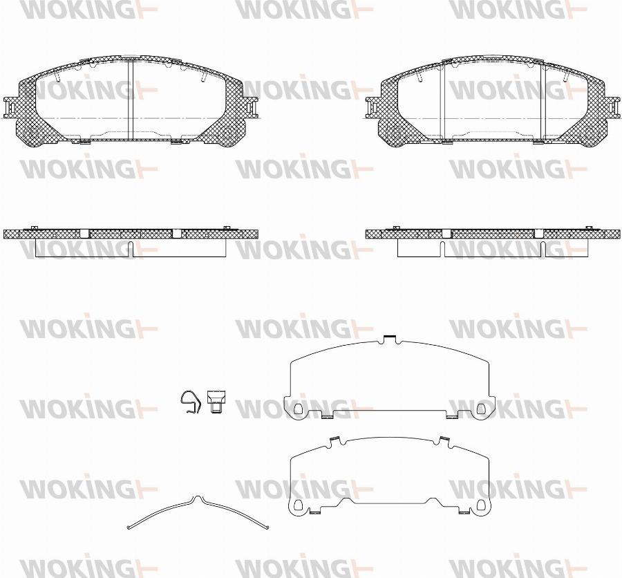 Woking P12123.40 - Тормозные колодки, дисковые, комплект avtokuzovplus.com.ua