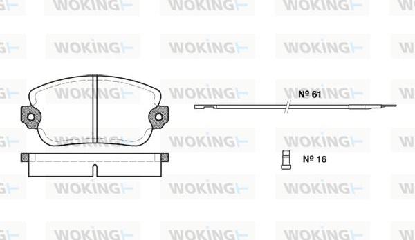 Woking P1243.02 - Гальмівні колодки, дискові гальма autocars.com.ua