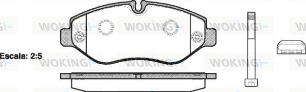 Woking P13453.10 - Тормозные колодки, дисковые, комплект avtokuzovplus.com.ua