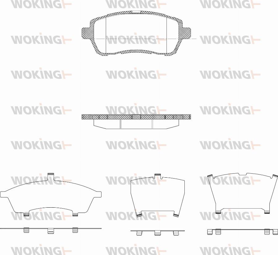 Woking P13813.10 - Тормозные колодки, дисковые, комплект autodnr.net