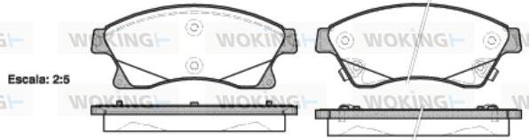 Woking P15313.12 - Тормозные колодки, дисковые, комплект avtokuzovplus.com.ua