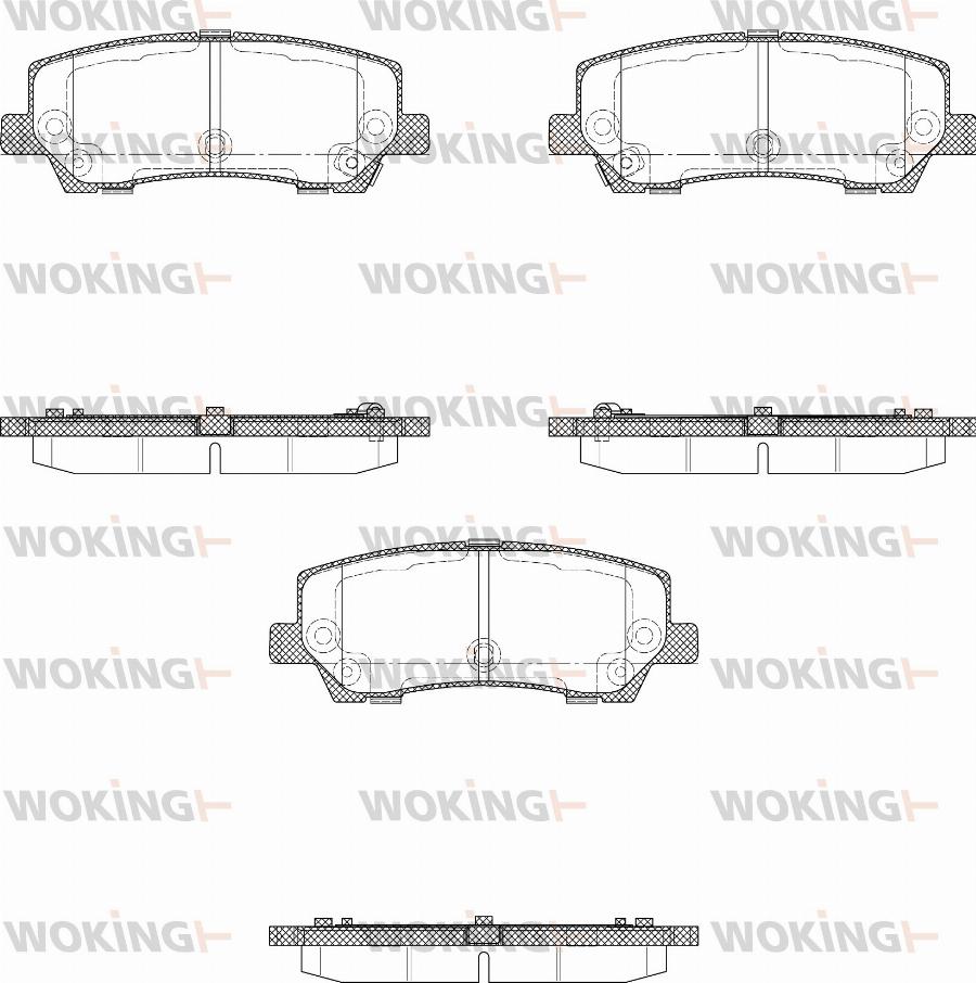 Woking P17213.25 - Тормозные колодки, дисковые, комплект autodnr.net