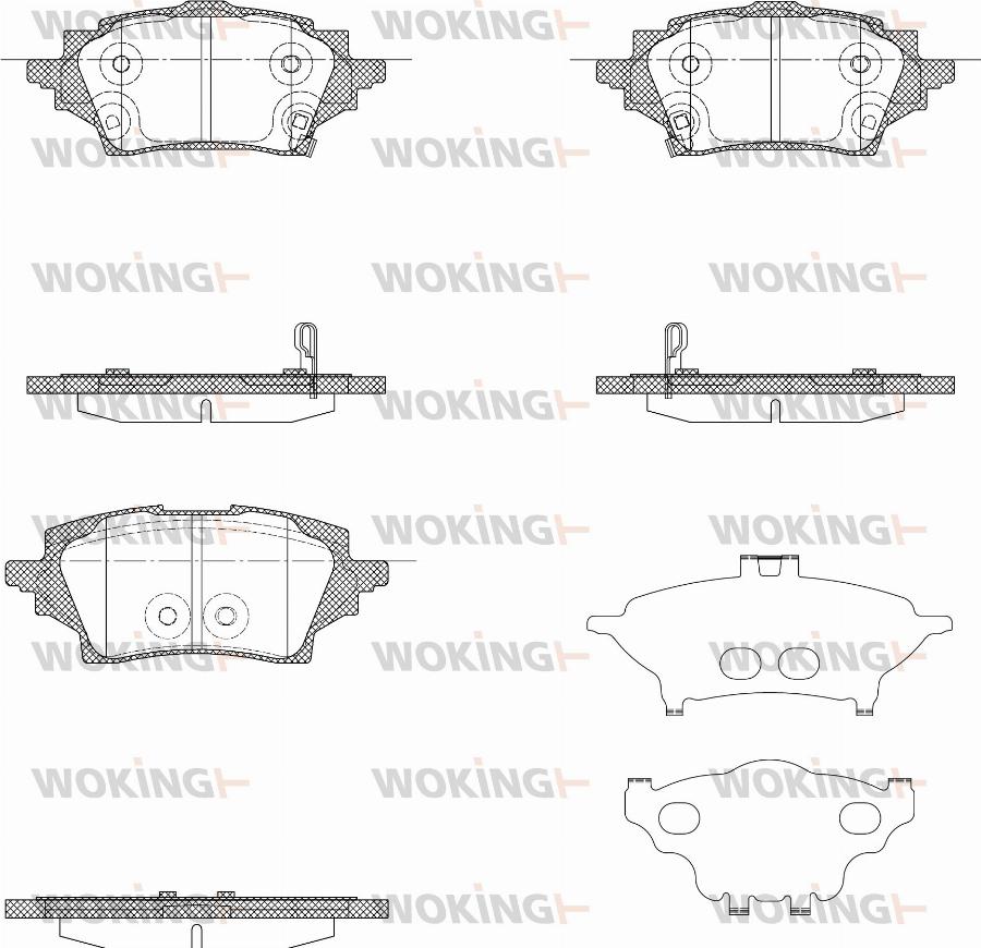 Woking P19593.02 - Тормозные колодки, дисковые, комплект autodnr.net