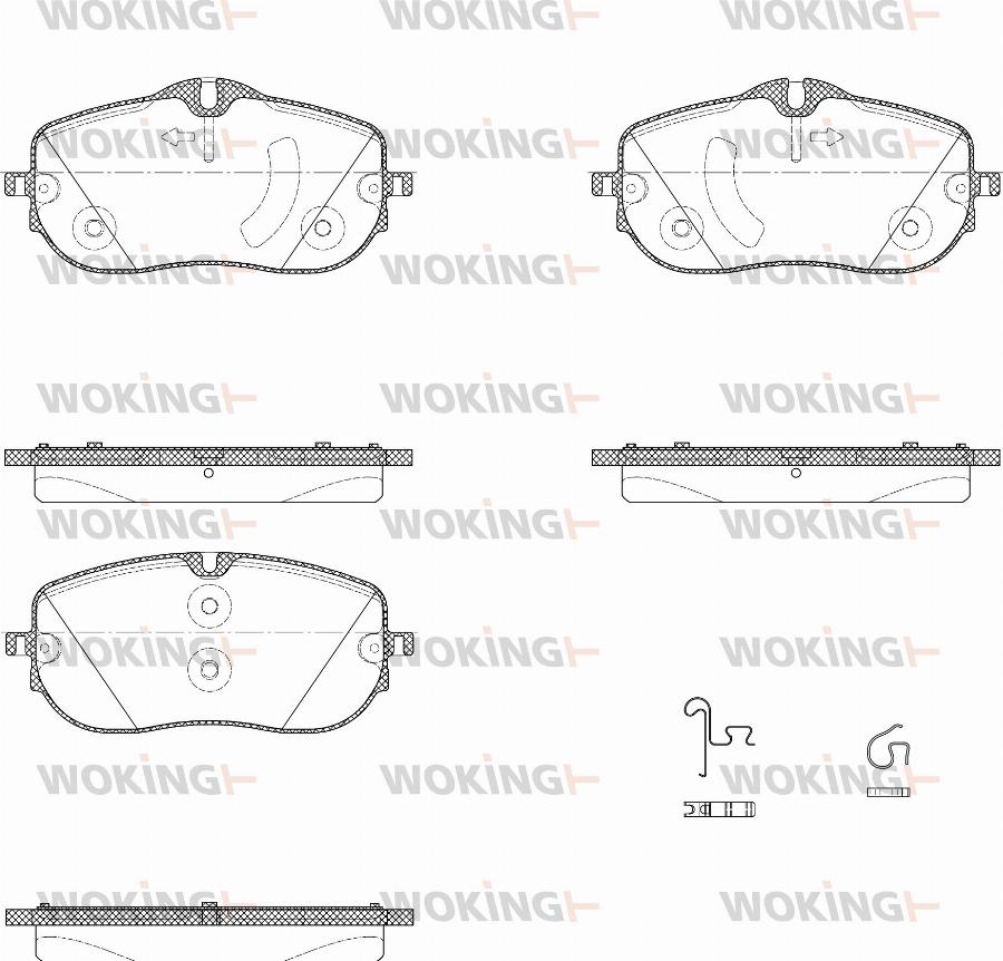 Woking P21223.00 - Тормозные колодки, дисковые, комплект autodnr.net