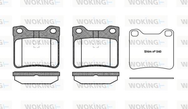 Woking P2213.10 - Тормозные колодки, дисковые, комплект avtokuzovplus.com.ua